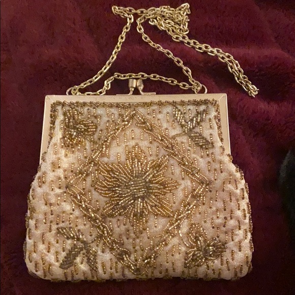 fine arts bag Handbags - Gold dress bag